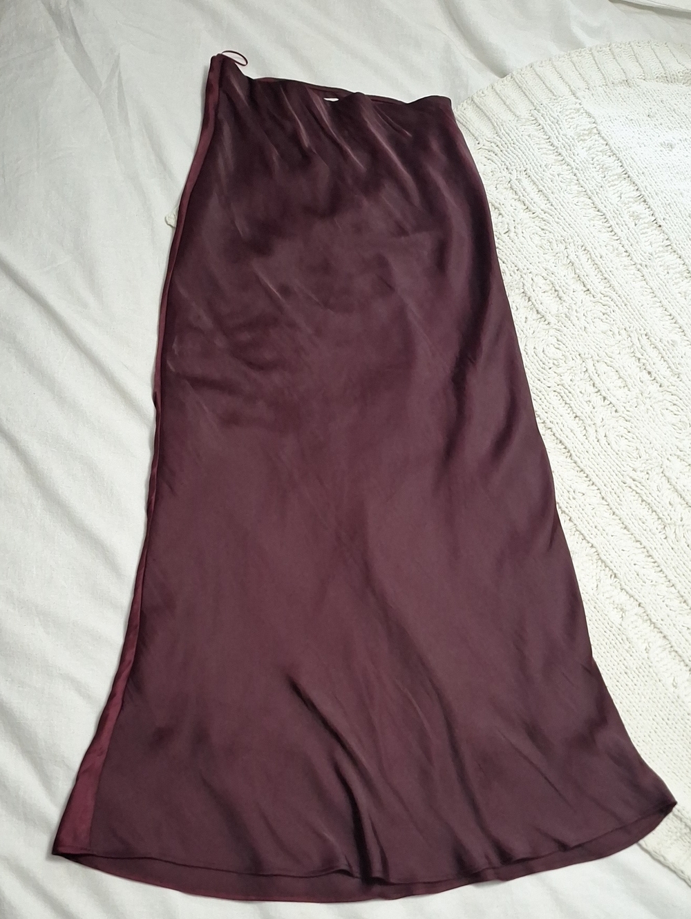 Z Supply Satin Slip Skirt in Burgundy